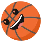 palla da pallacanestro + faccina con un gran sorriso