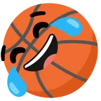 palla da pallacanestro + faccina con lacrime di gioia