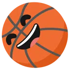 palla da pallacanestro + faccina con sorriso e occhi sorridenti