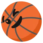 palla da pallacanestro + faccina che fa l’occhiolino