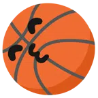 palla da pallacanestro + faccina che bacia con occhi sorridenti