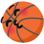 palla da pallacanestro + faccina che bacia con occhi chiusi