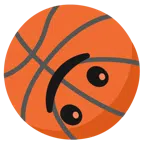 palla da pallacanestro + faccina sottosopra