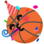 palla da pallacanestro + faccina che festeggia
