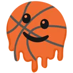 palla da pallacanestro + faccina che si scioglie