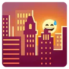 tramonto + faccina con sorriso e goccia di sudore