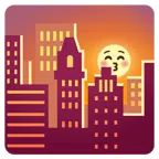 tramonto + faccina che bacia con occhi chiusi