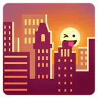 tramonto + faccina che fa l’occhiolino e mostra la lingua