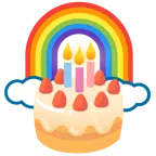 Regenbogen + Geburtstagskuchen