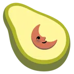 Mondsichel mit Gesicht rechts + Avocado