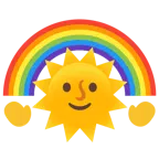 Sonne mit Gesicht + Regenbogen
