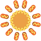 Sonne mit Gesicht + Hotdog