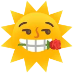Sonne mit Gesicht + Rose