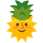 Sonne mit Gesicht + Ananas