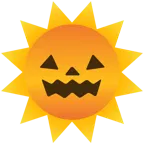 Sonne mit Gesicht + Halloweenkürbis