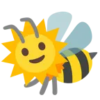 Sonne mit Gesicht + Biene