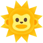 Sonne mit Gesicht + Affengesicht