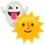 Sonne mit Gesicht + Gespenst