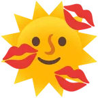 Sonne mit Gesicht + Kussabdruck