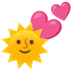 Sonne mit Gesicht + zwei Herzen