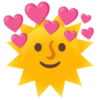 Sonne mit Gesicht + Herz mit Pfeil