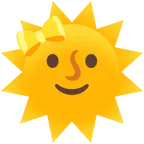 Sonne mit Gesicht + Herz mit Schleife