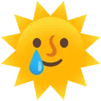Sonne mit Gesicht + lachendes Gesicht mit Träne