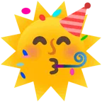 Sonne mit Gesicht + Partygesicht