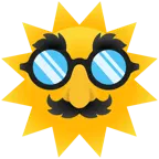 Sonne mit Gesicht + verkleidet