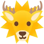 Sonne mit Gesicht + Hirsch