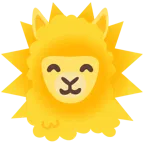 Sonne mit Gesicht + Lama