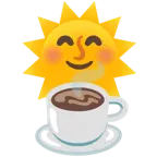 Sonne mit Gesicht + Heißgetränk