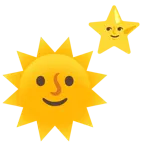 Sonne mit Gesicht + weißer mittelgroßer Stern
