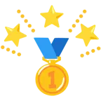 funkelnder Stern + Goldmedaille