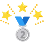 funkelnder Stern + Silbermedaille