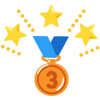 funkelnder Stern + Bronzemedaille