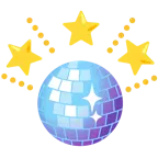 funkelnder Stern + Discokugel