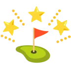 funkelnder Stern + Golffahne