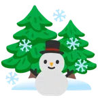 Nadelbaum + Schneemann ohne Schneeflocken