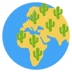 Kaktus + Globus mit Europa und Afrika