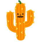 Kaktus + Halloweenkürbis