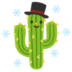 Kaktus + Schneemann ohne Schneeflocken