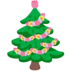 tulipán + árbol de hoja perenne