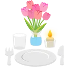 Tulpe + Teller mit Messer und Gabel