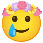 tulipán + cara sonriente con lágrima