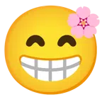 Kirschblüte + strahlendes Gesicht mit lachenden Augen