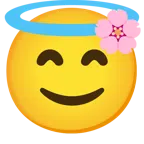 Kirschblüte + lächelndes Gesicht mit Heiligenschein
