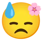 Kirschblüte + bedrücktes Gesicht mit Schweiß