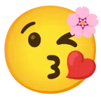 Kirschblüte + Kuss zuwerfendes Gesicht