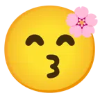 Kirschblüte + küssendes Gesicht mit lächelnden Augen